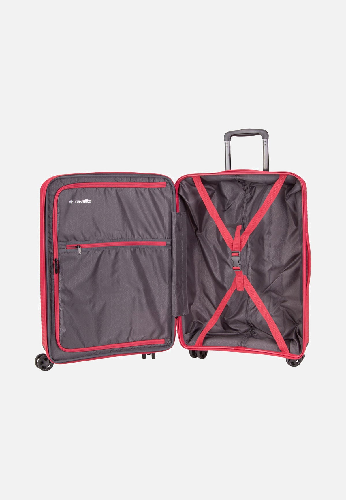 travelite Air Stripe Trolley 4w M exp. Red Koffer