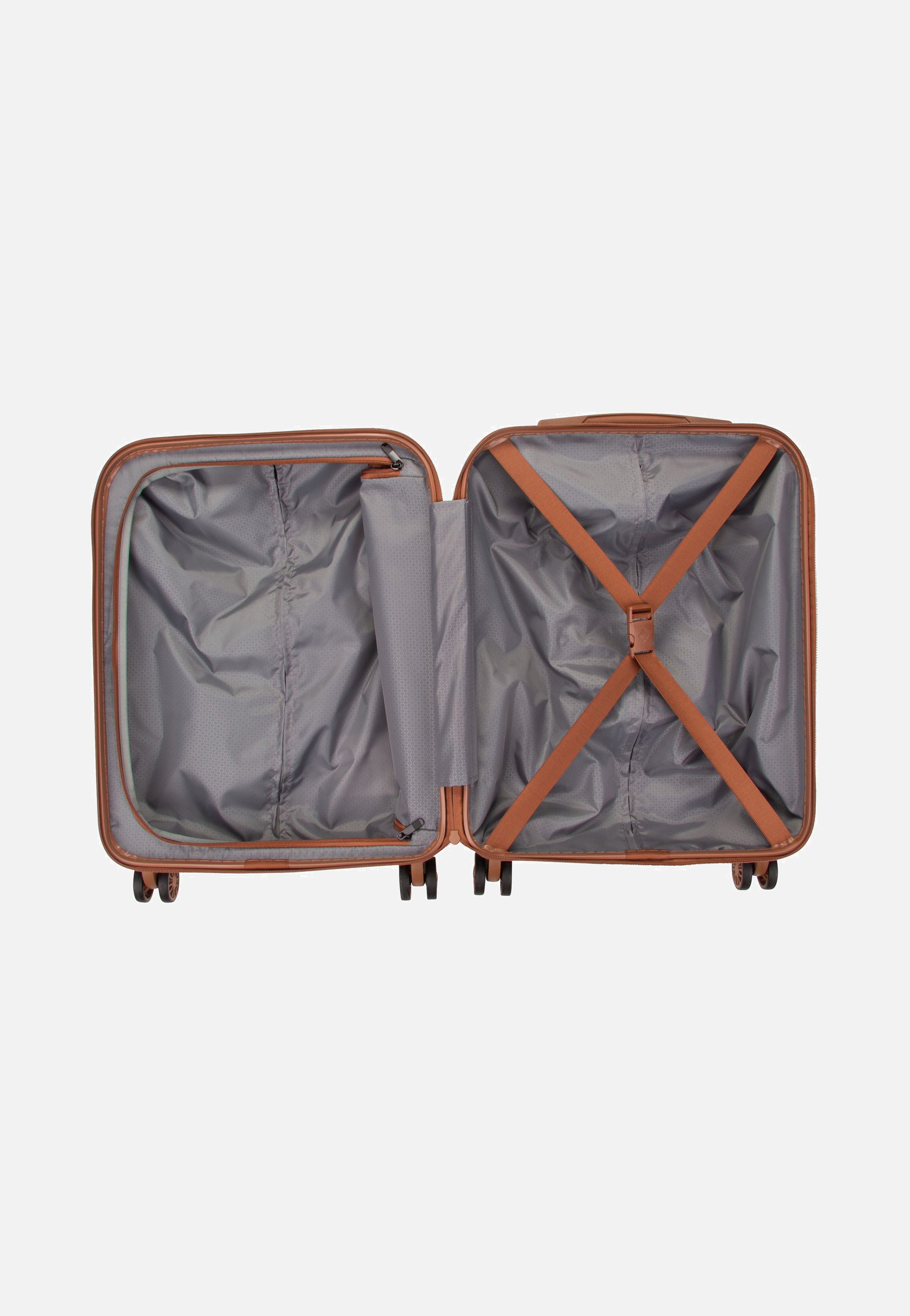 travelite Bali 4w Trolley S Weiss/Cognac Koffer
