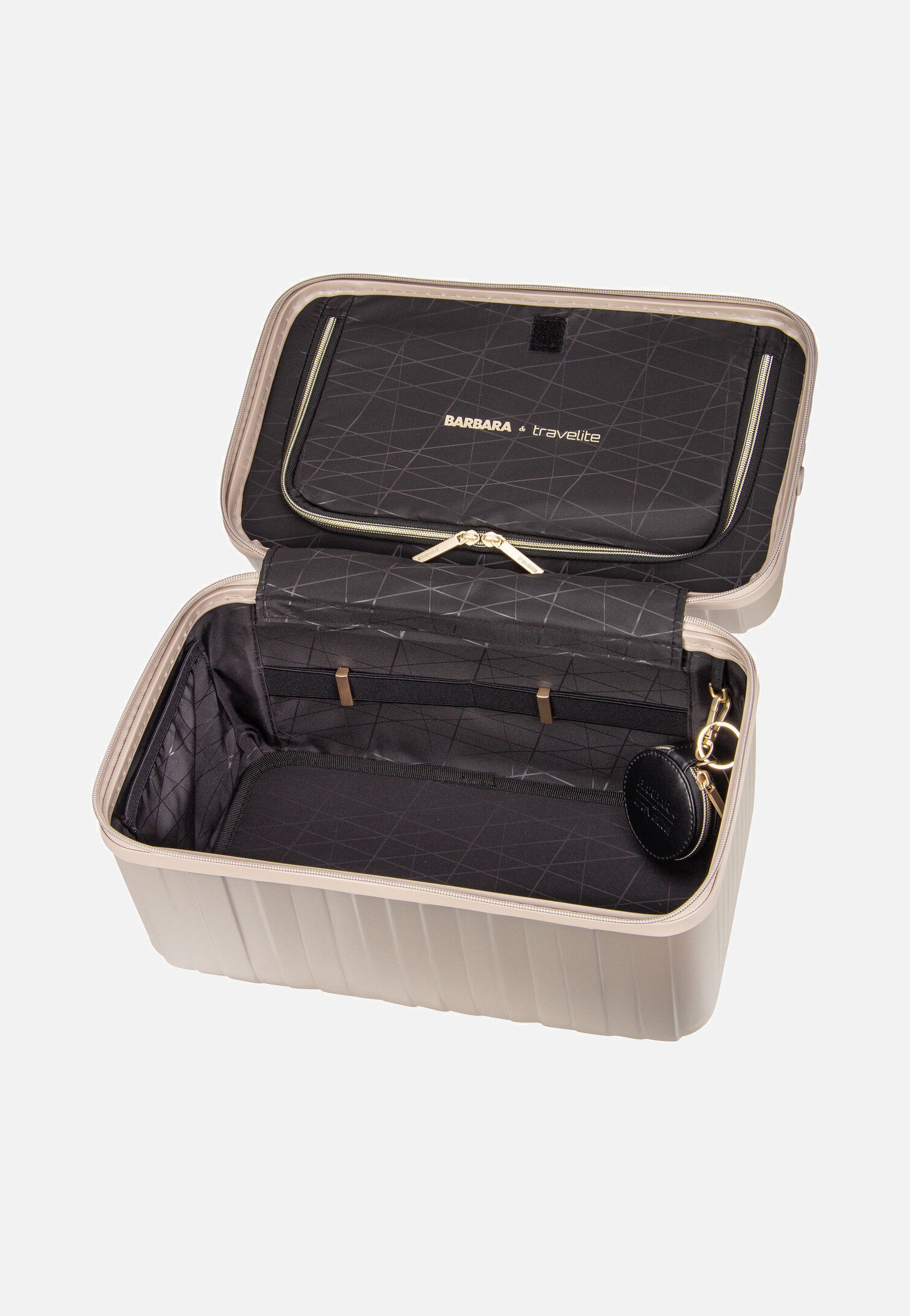 travelite Barbara Novelty Beauty Case Satin Nude Cosmetic Case