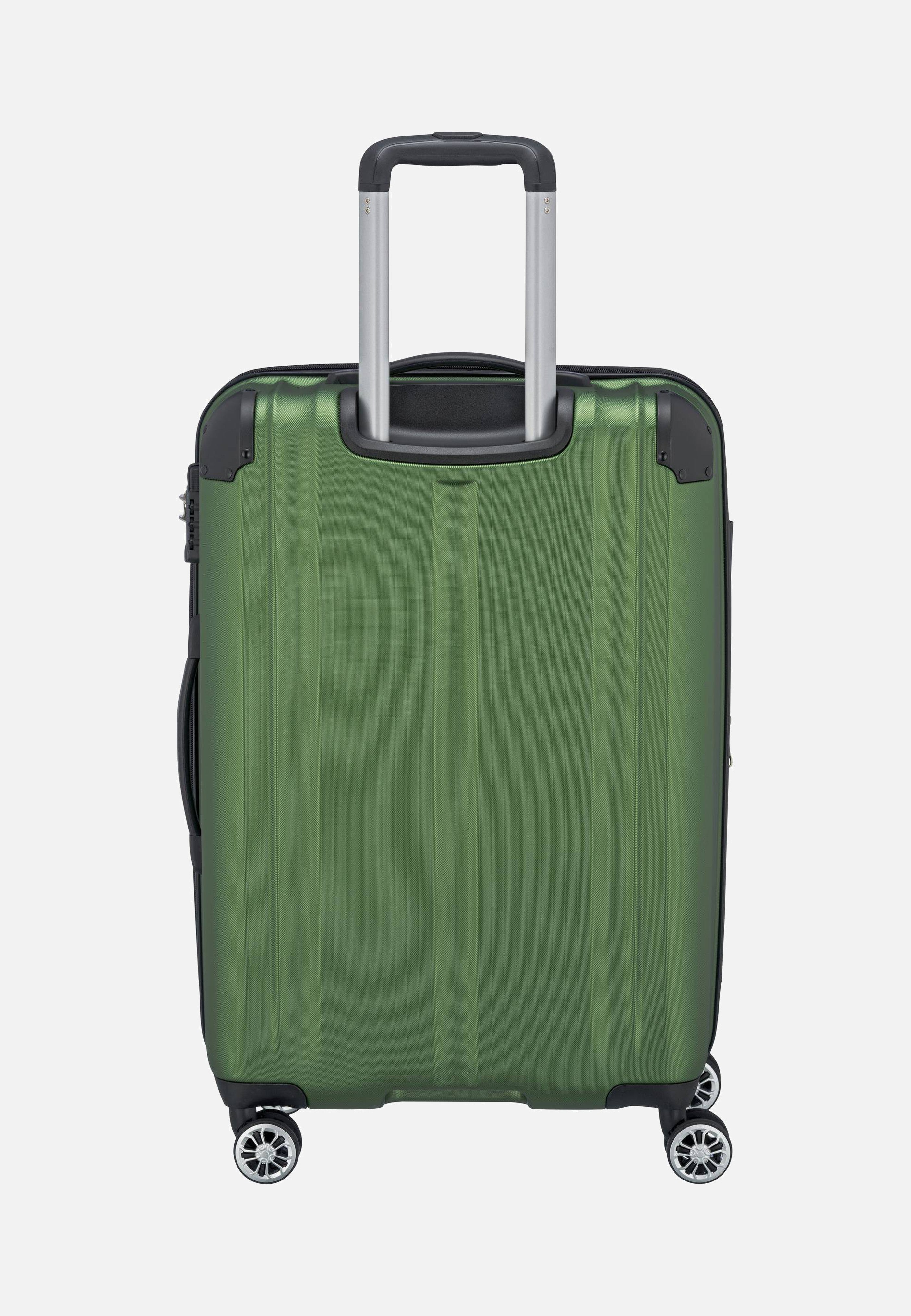 travelite City 4-Rad Trolley M exp Grün Koffer