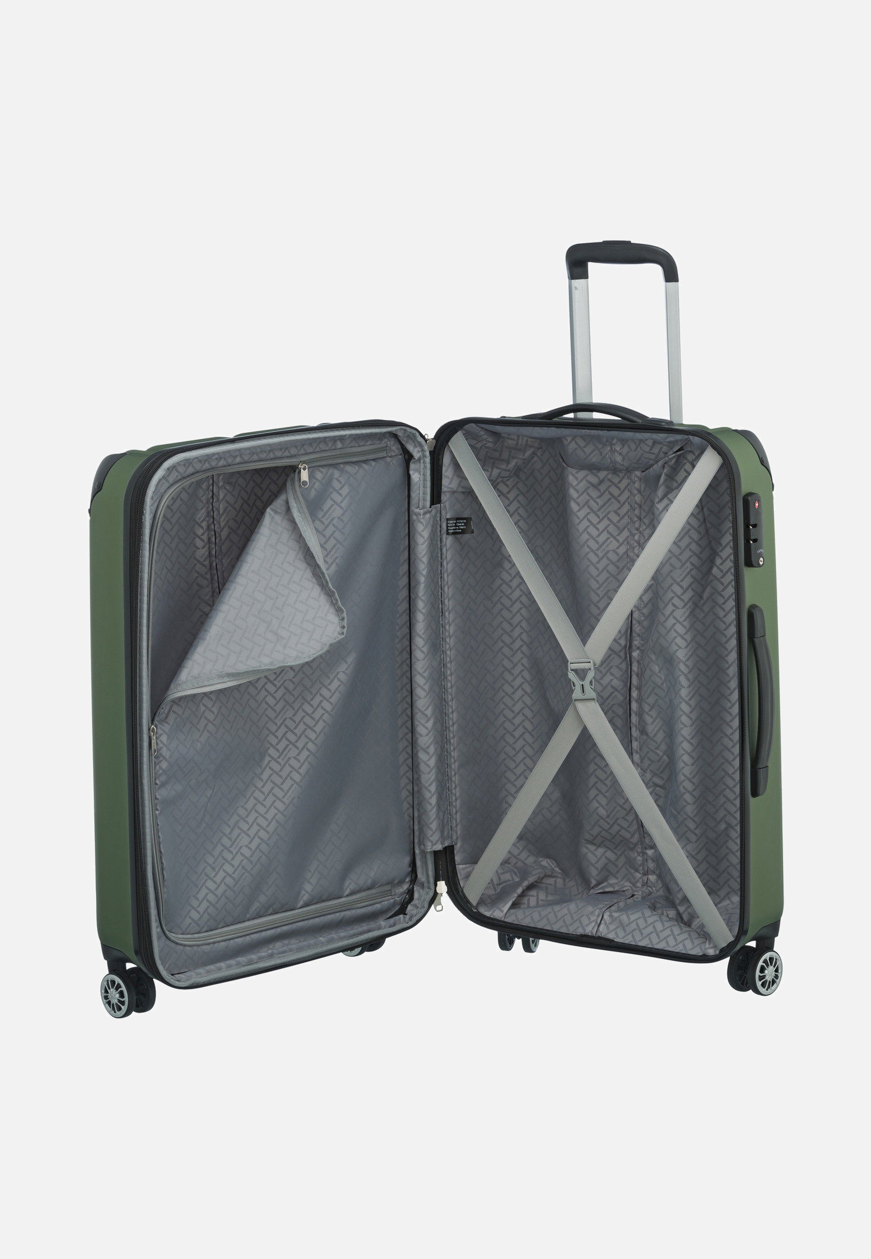 travelite City 4-Rad Trolley M exp Grün Koffer