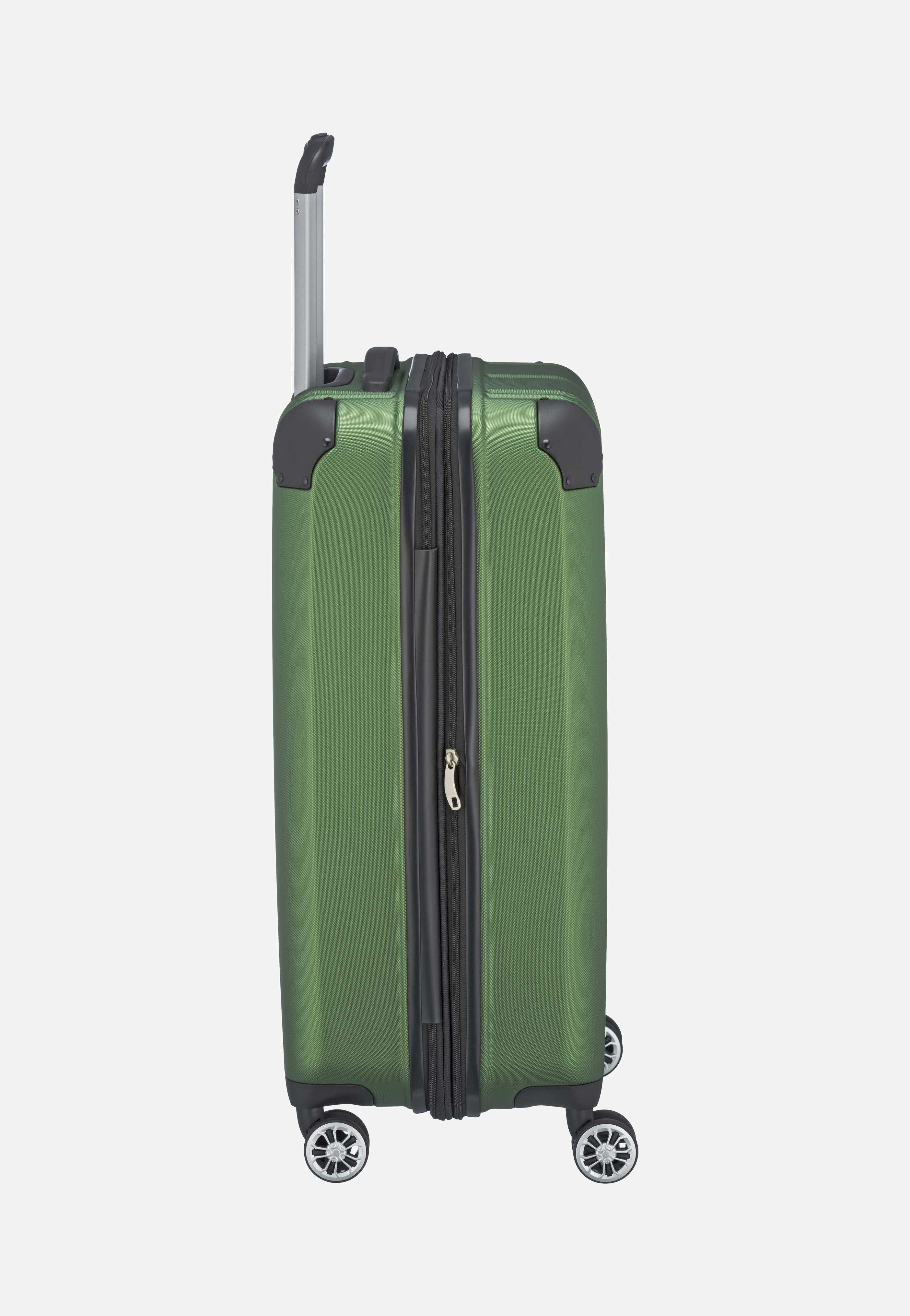 travelite City 4-Rad Trolley M exp Grün Koffer