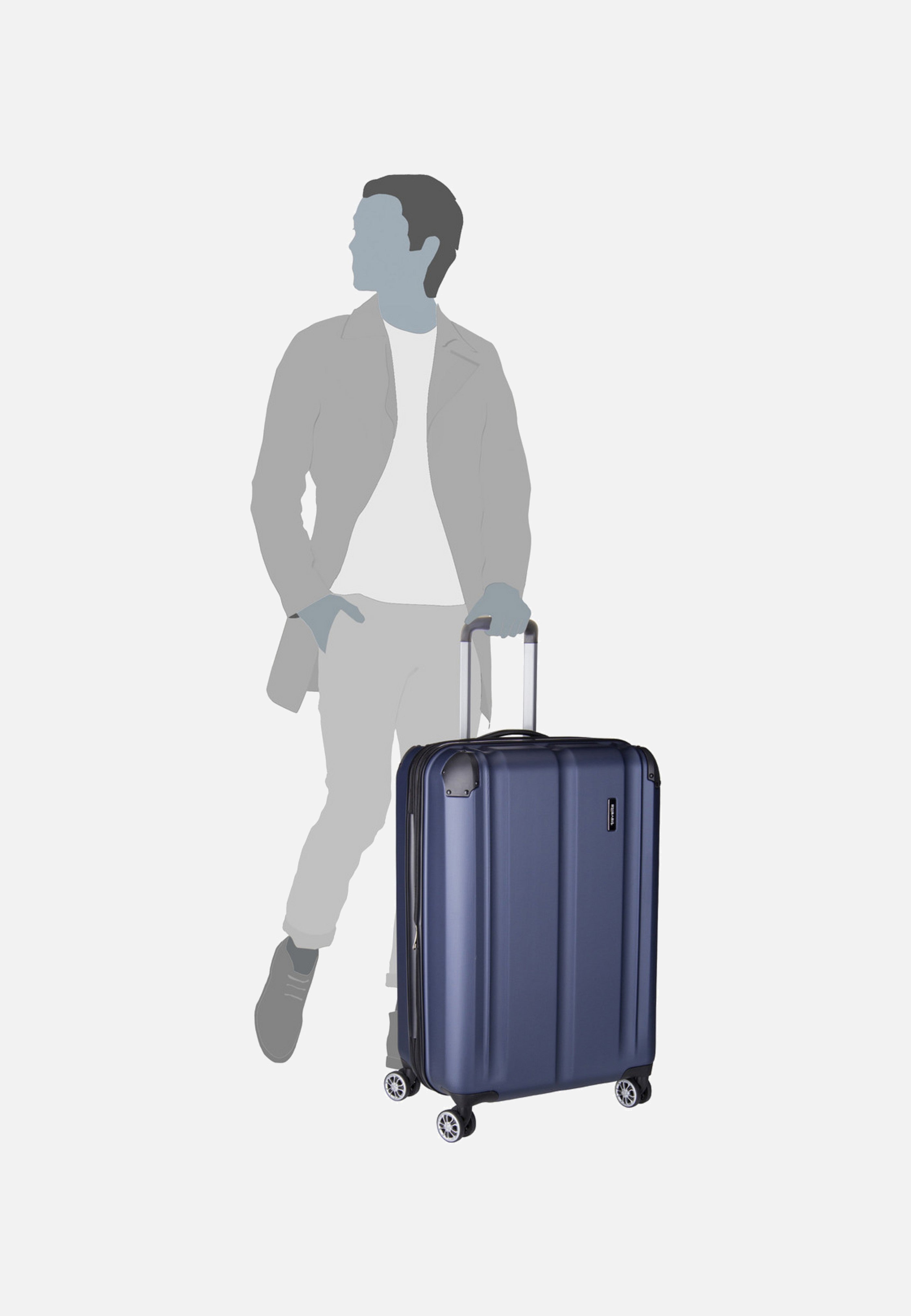 travelite City 4-Rad Trolley M exp Marine Koffer