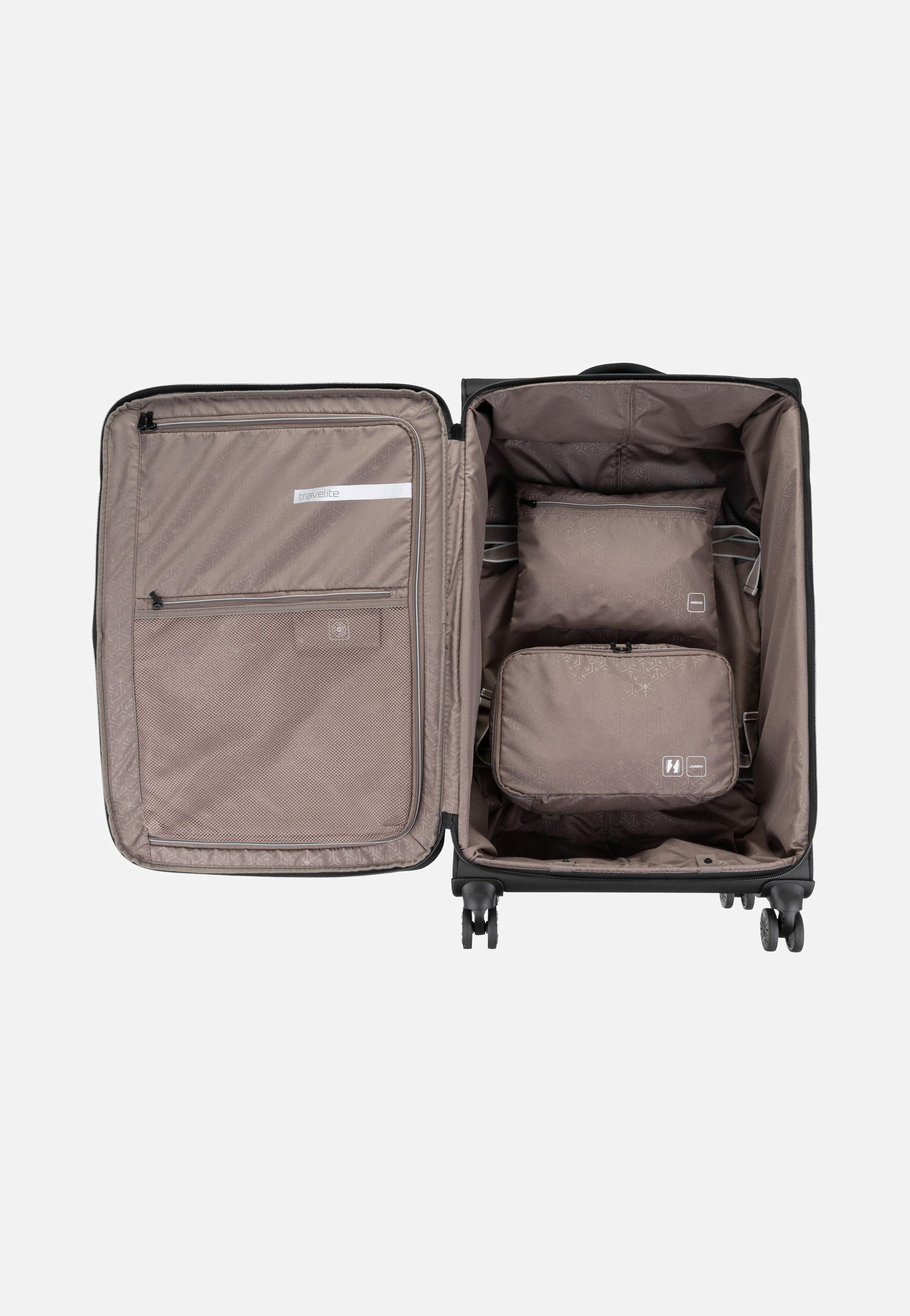 travelite Crosslite 4w Trolley L Schwarz Koffer