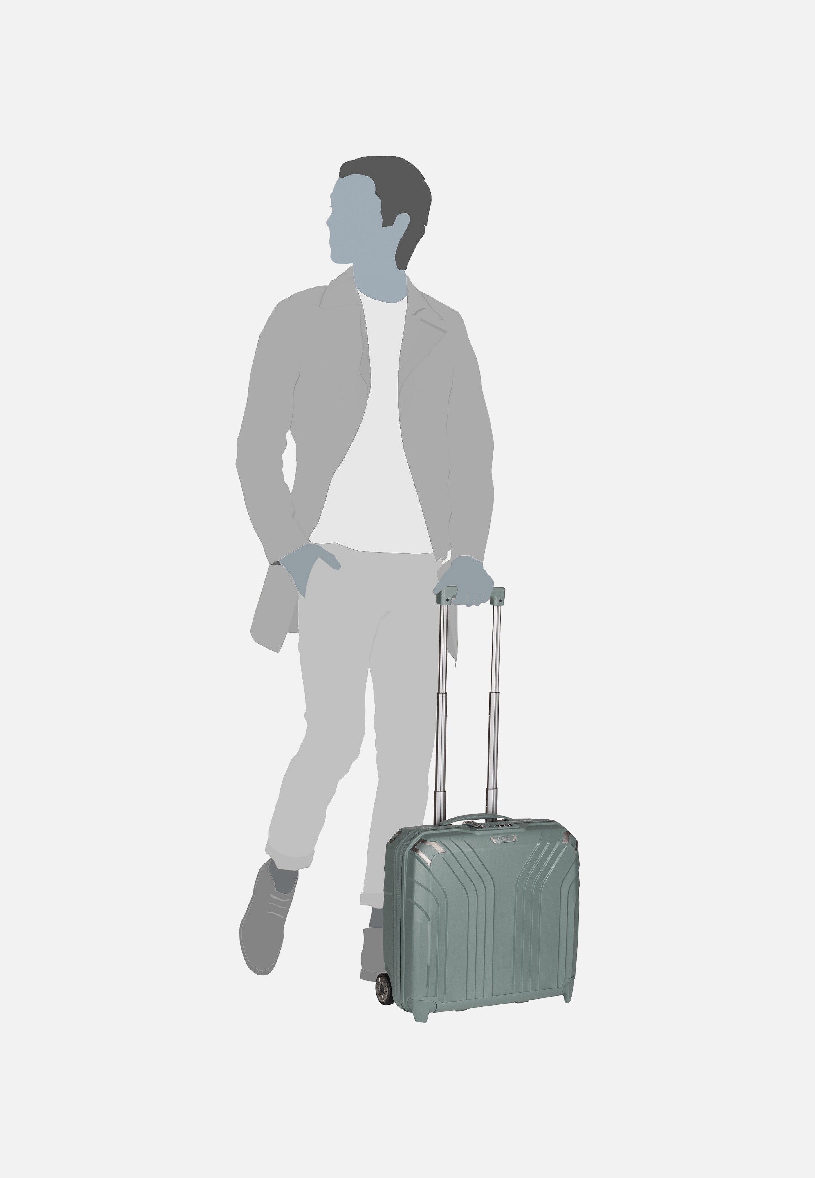 travelite Elvaa Businesswheeler Blaugrau Pilotenkoffer