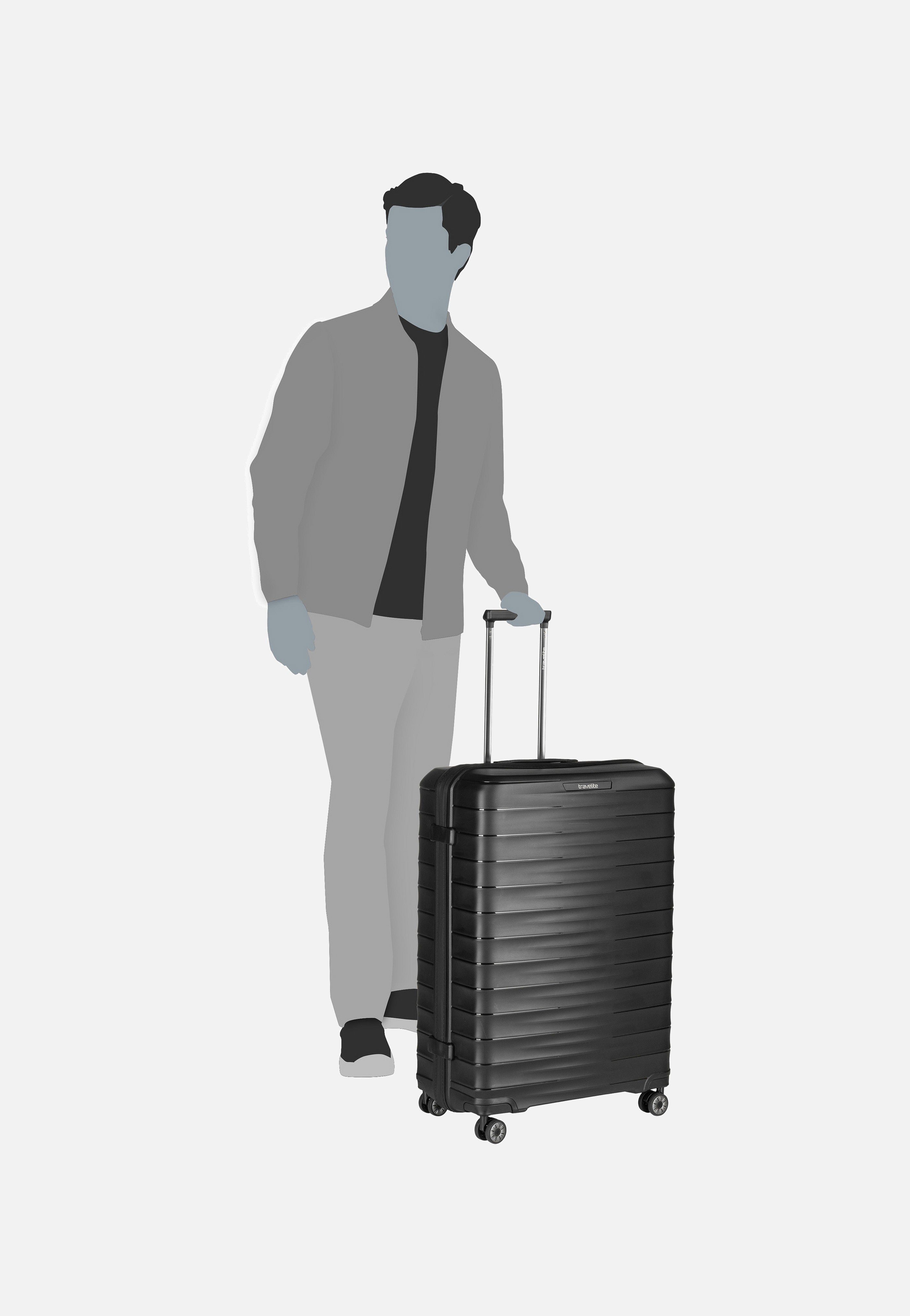travelite Mooby 4w Trolley L Schwarz Koffer