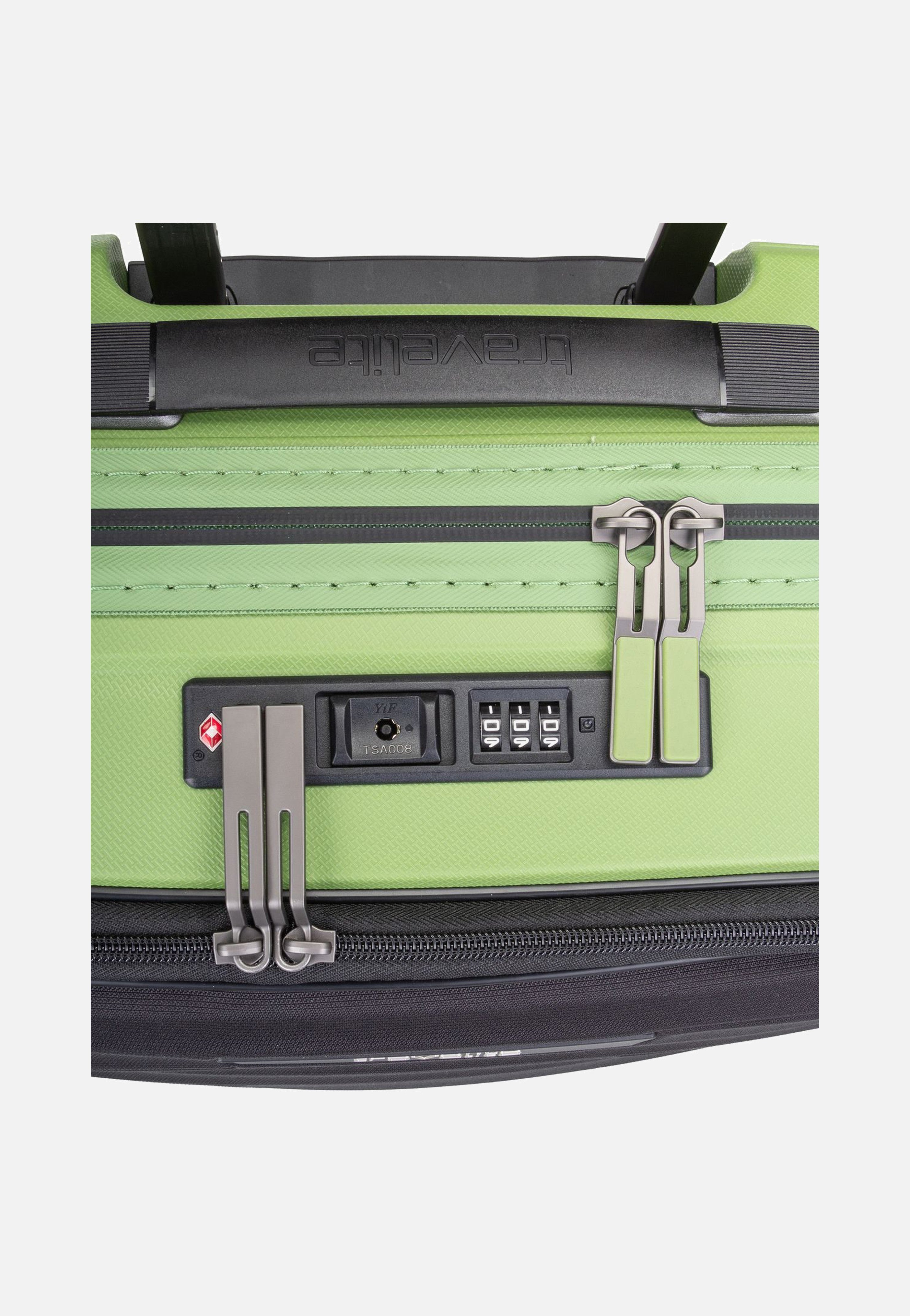 travelite Mooby 4w Trolley S Front Pocket Grün Koffer