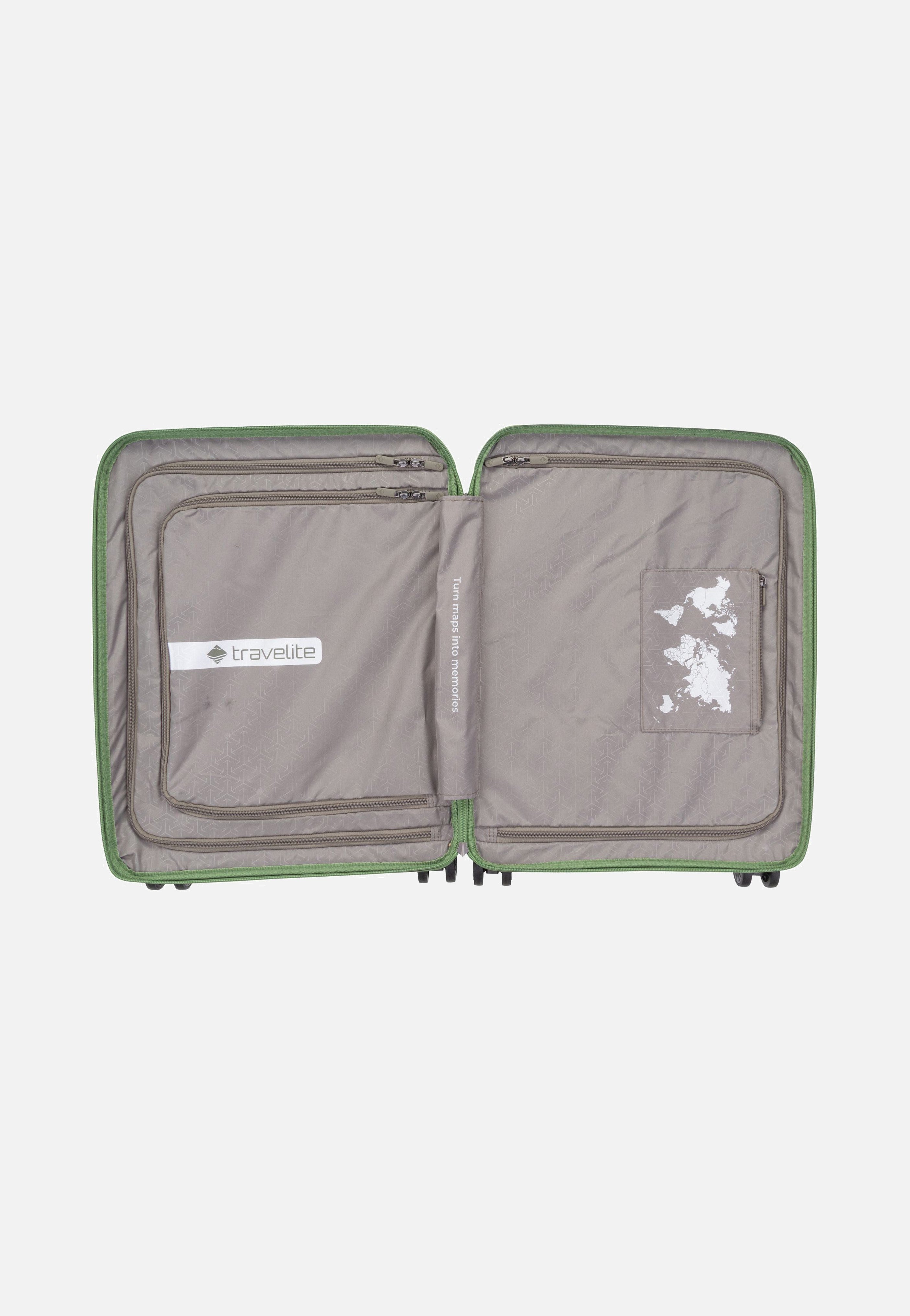 travelite Mooby 4w Trolley S Front Pocket Grün Koffer