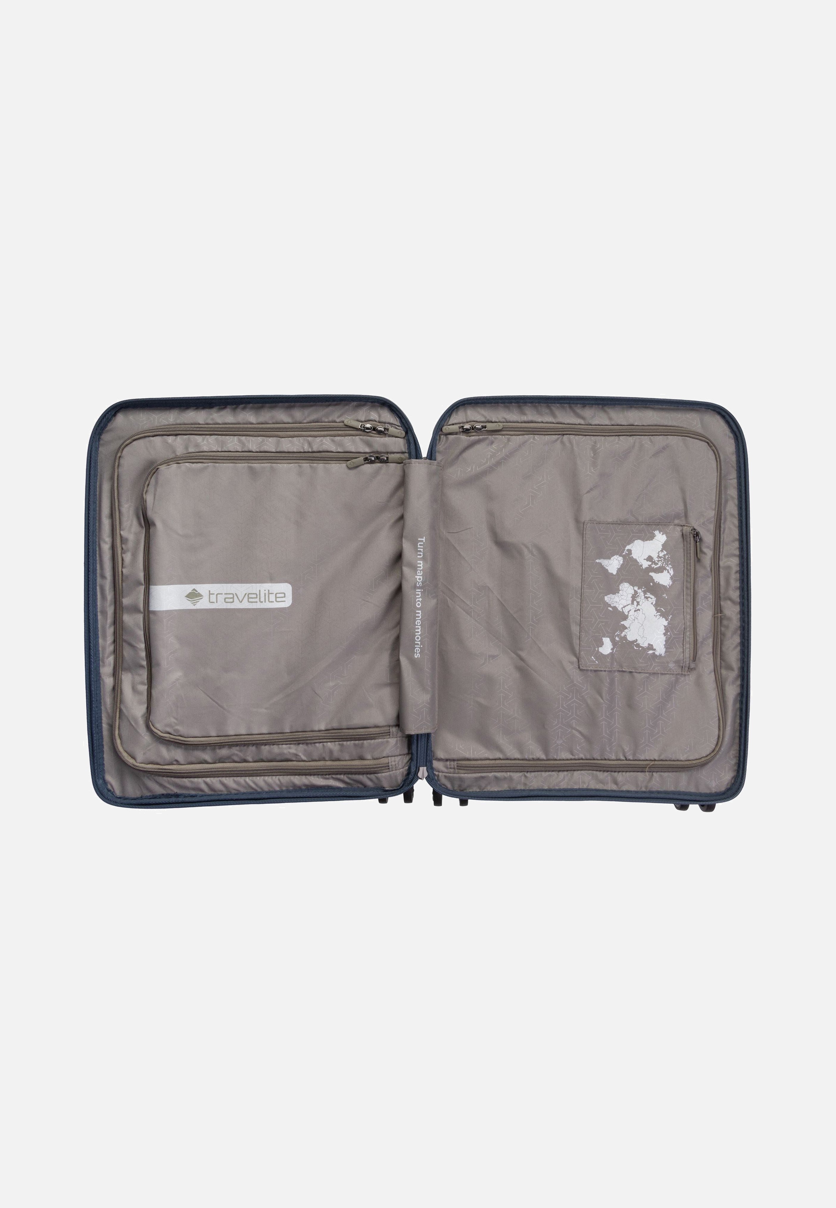 travelite Mooby 4w Trolley S Front Pocket Marine Koffer