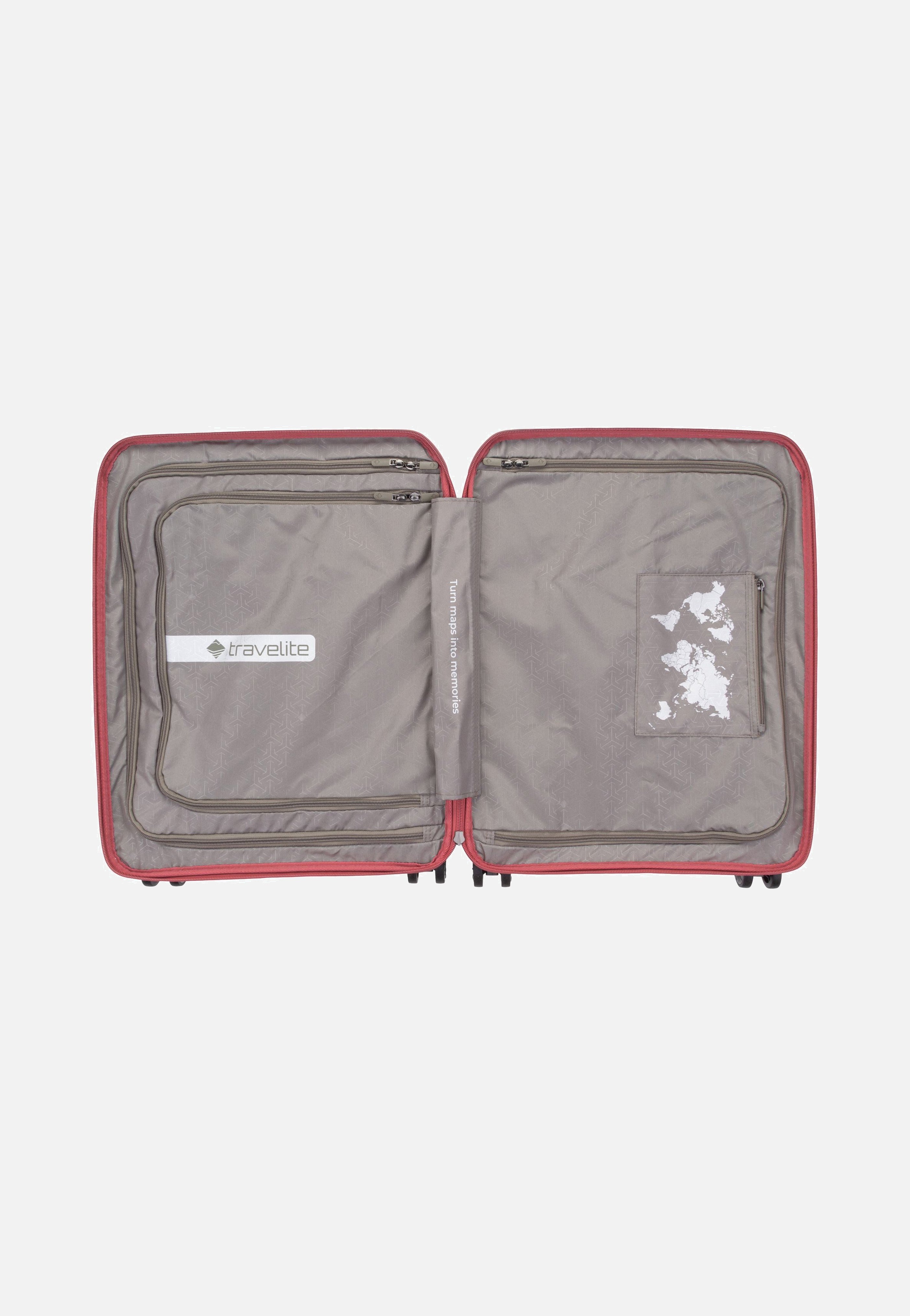travelite Mooby 4w Trolley S Front Pocket Rot Koffer
