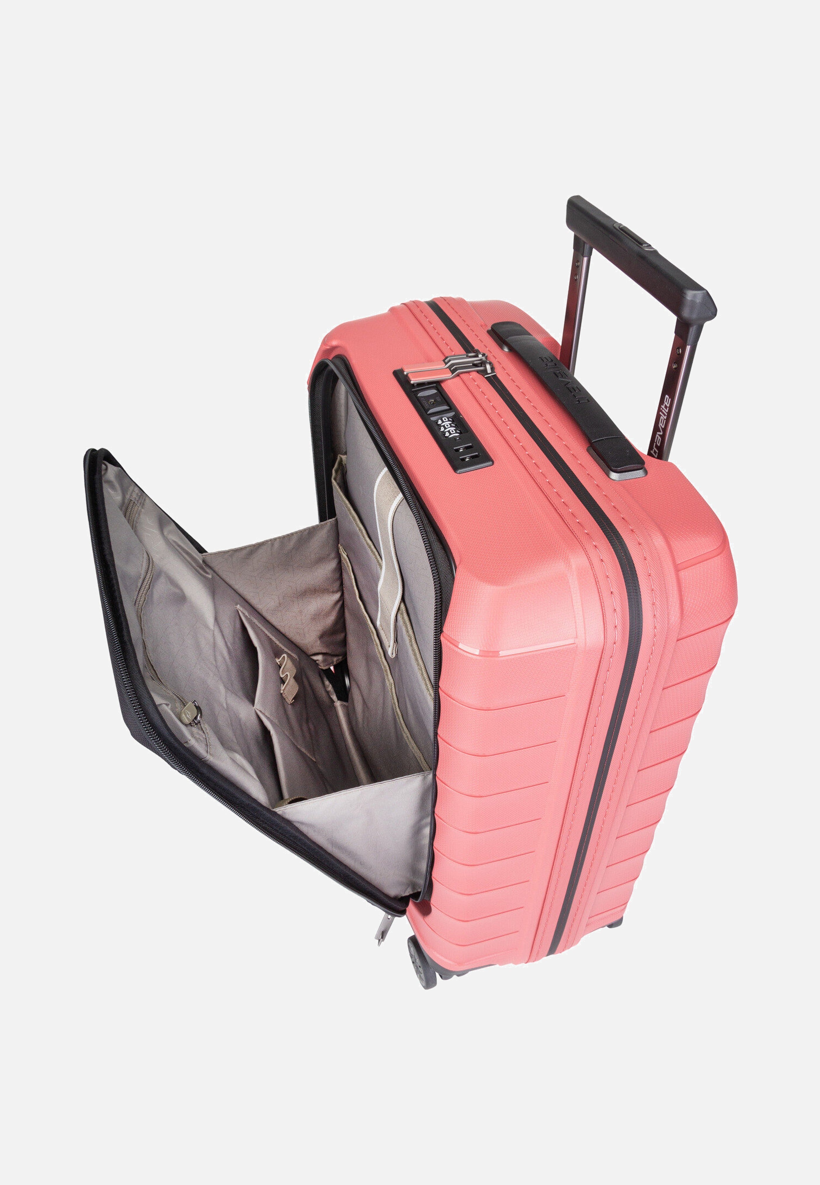 travelite Mooby 4w Trolley S Front Pocket Rot Koffer