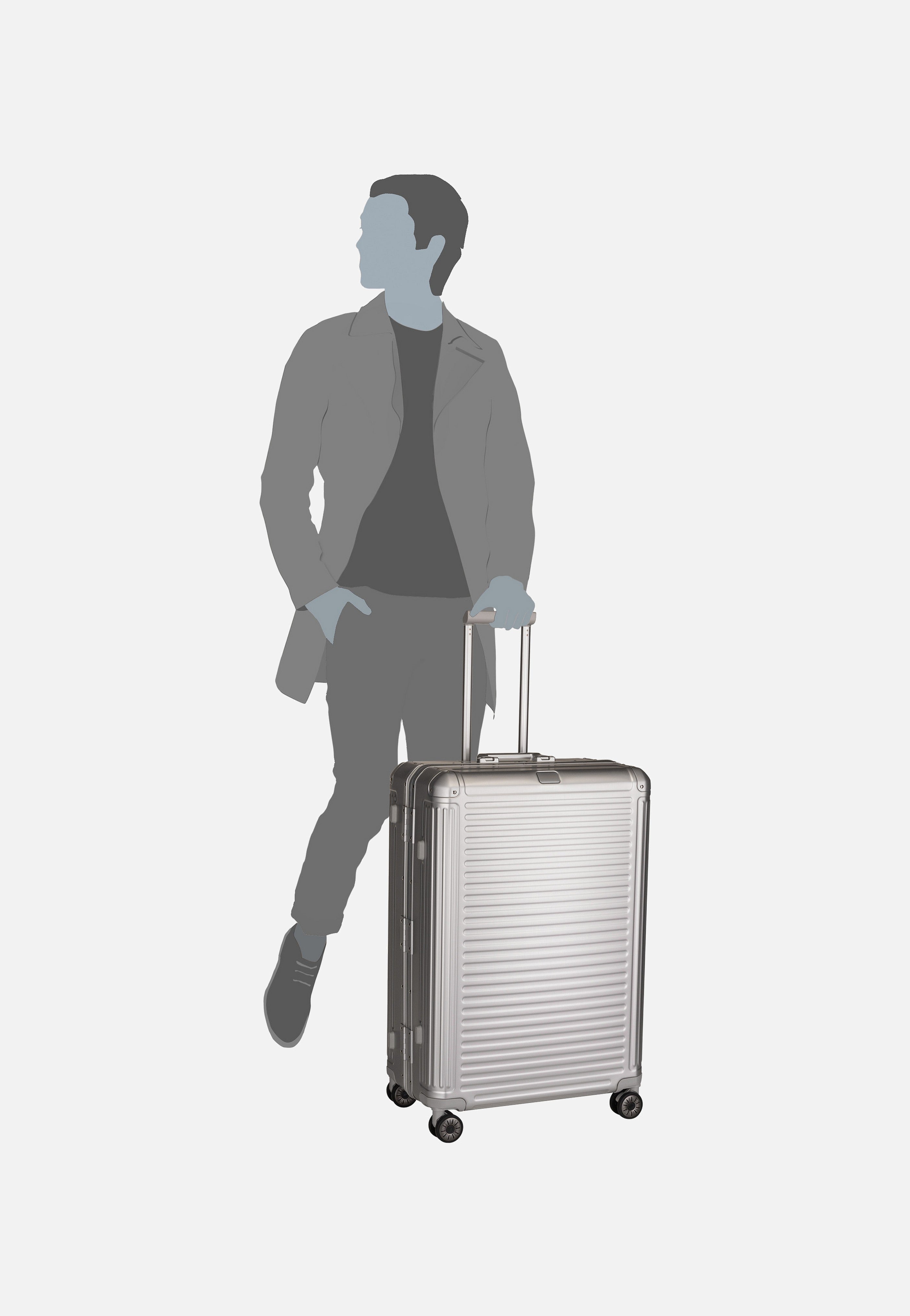 travelite Next 4w Trolley L Silber Koffer