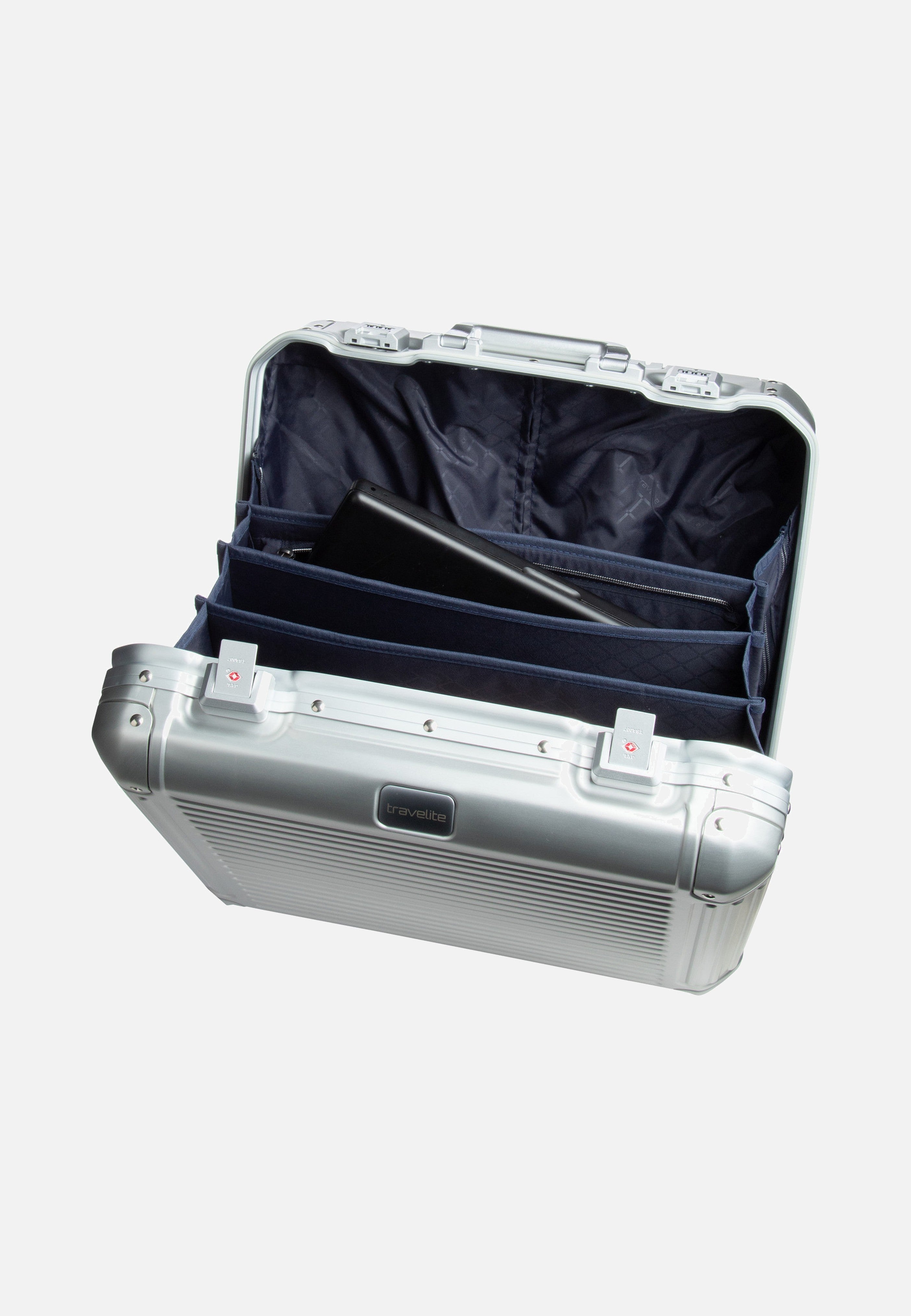 travelite Next Business Trolley Silber Pilotenkoffer
