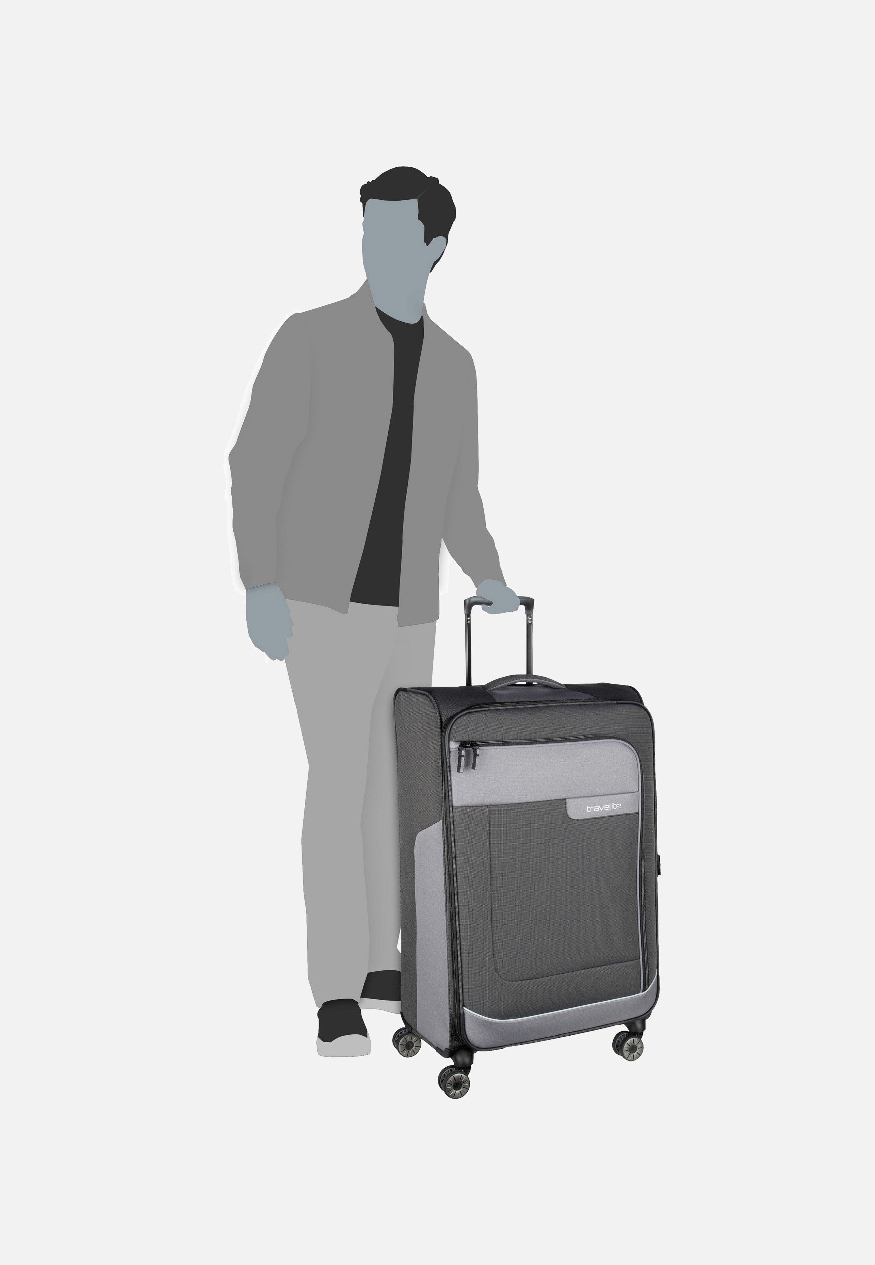 travelite Viia 4w Trolley L Schiefer Koffer