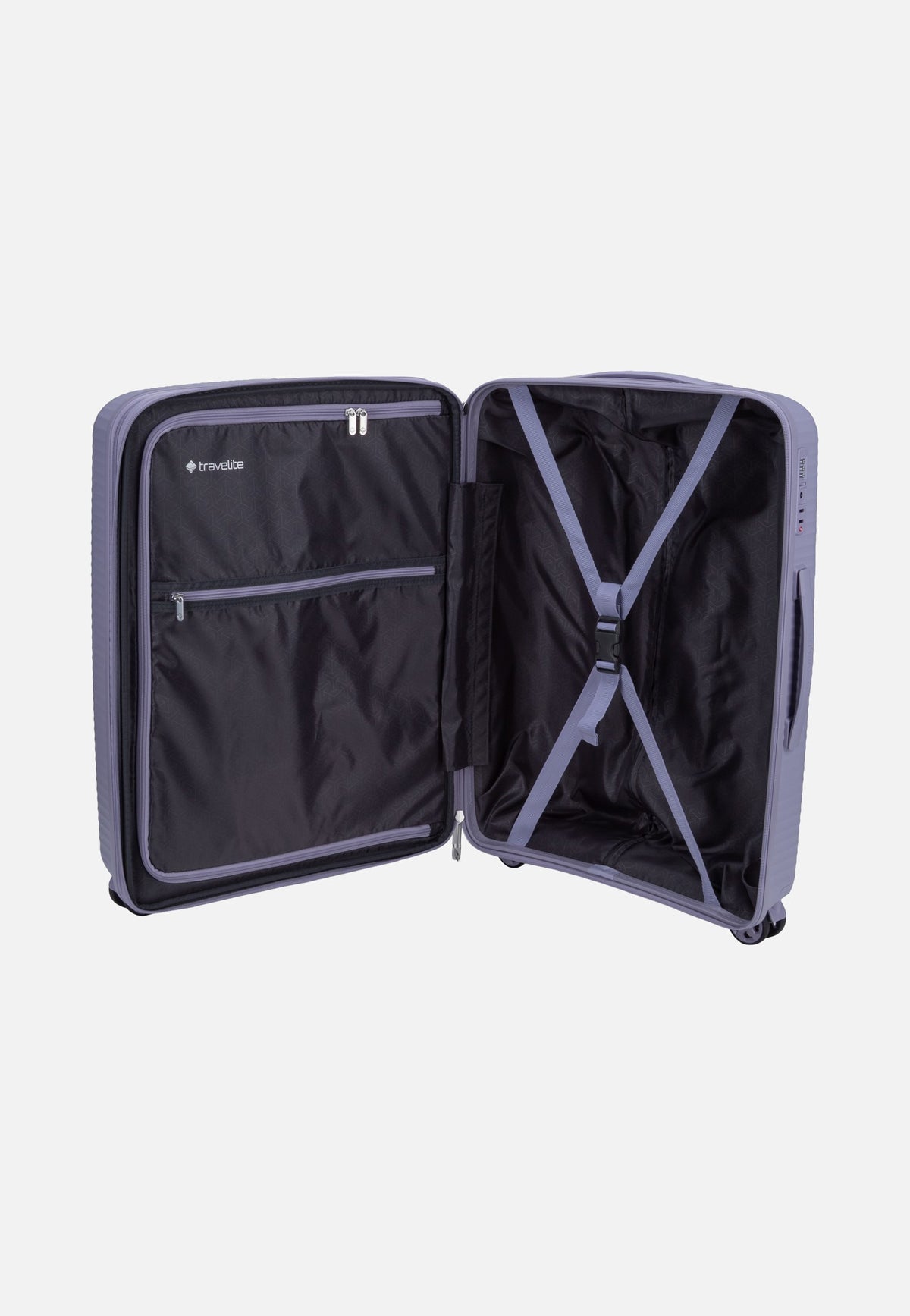 travelite Air Stripe Trolley 4W M Exp. Lavender Koffer