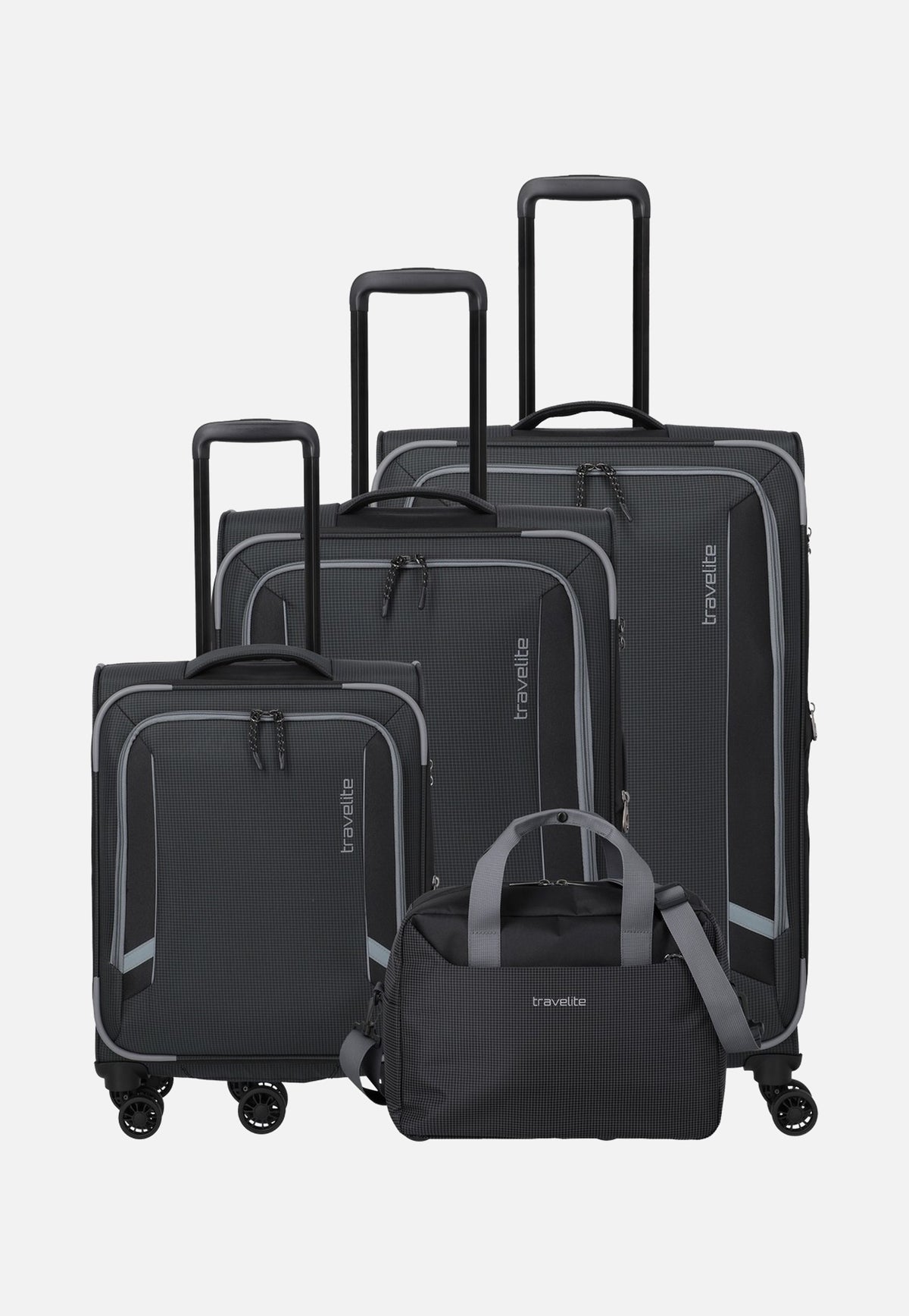 travelite Corsiica 4w Set Lexp/Mexp/Sexp/BB Black Koffer
