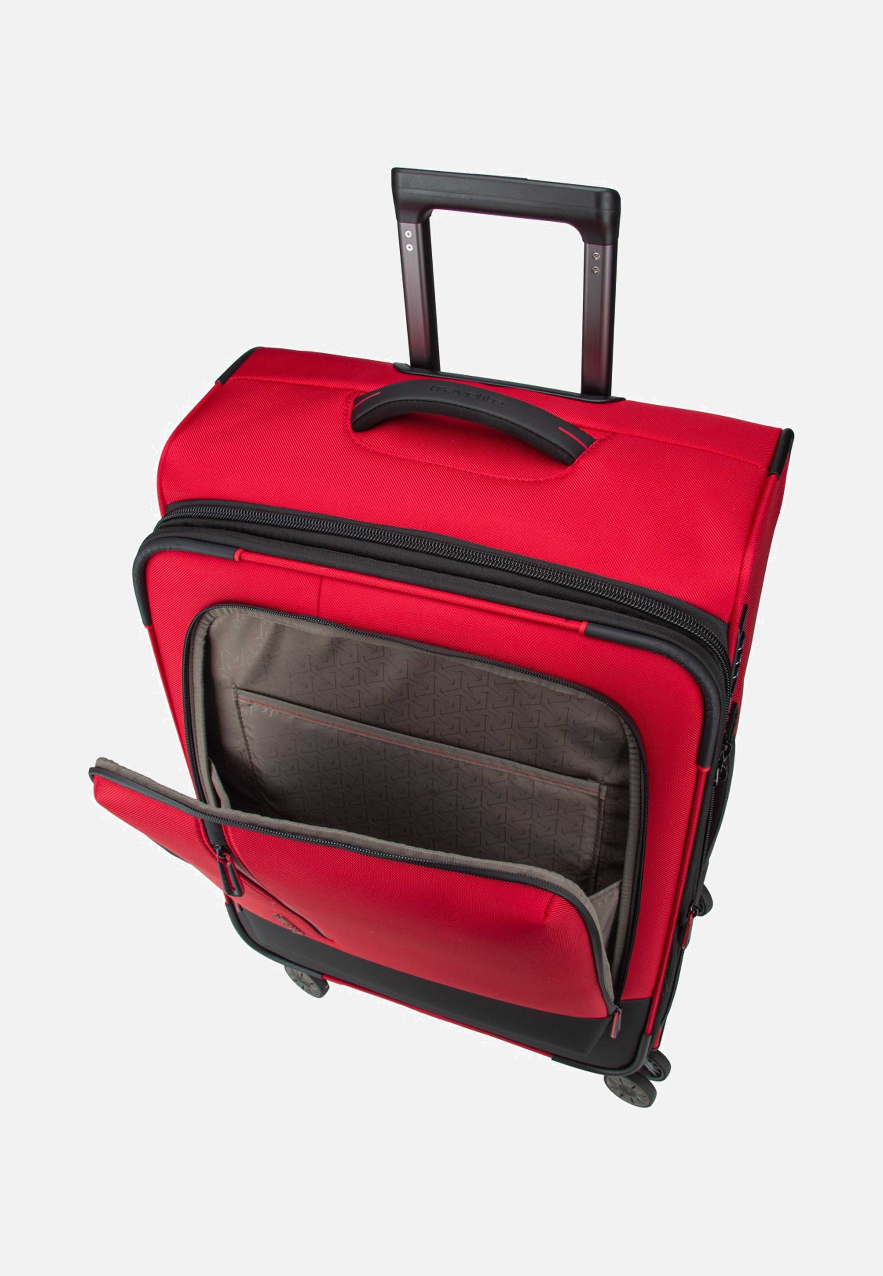 travelite Crosslite 4W Trolley M Exp. Red Koffer