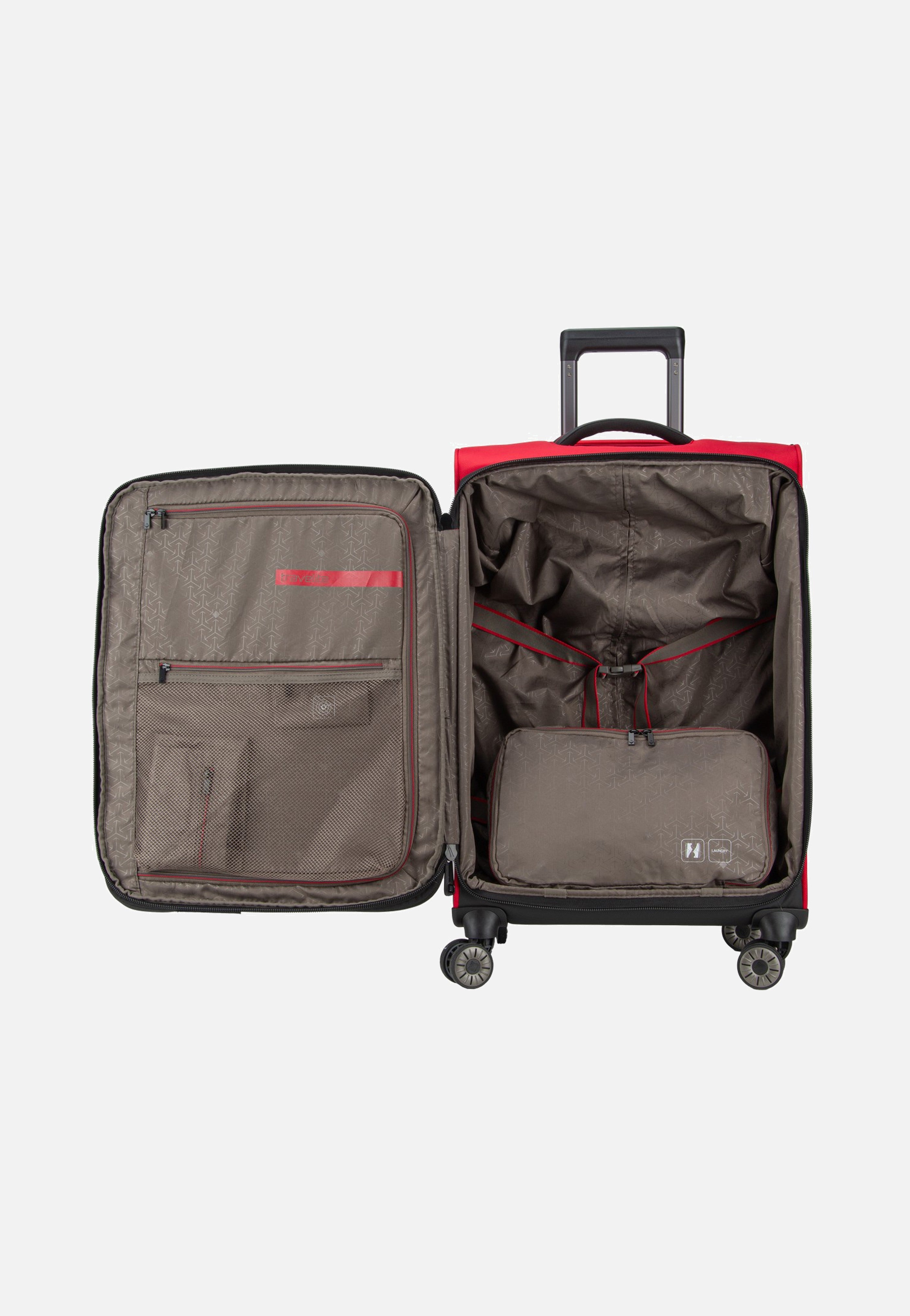 travelite Crosslite 4W Trolley M Exp. Red Koffer