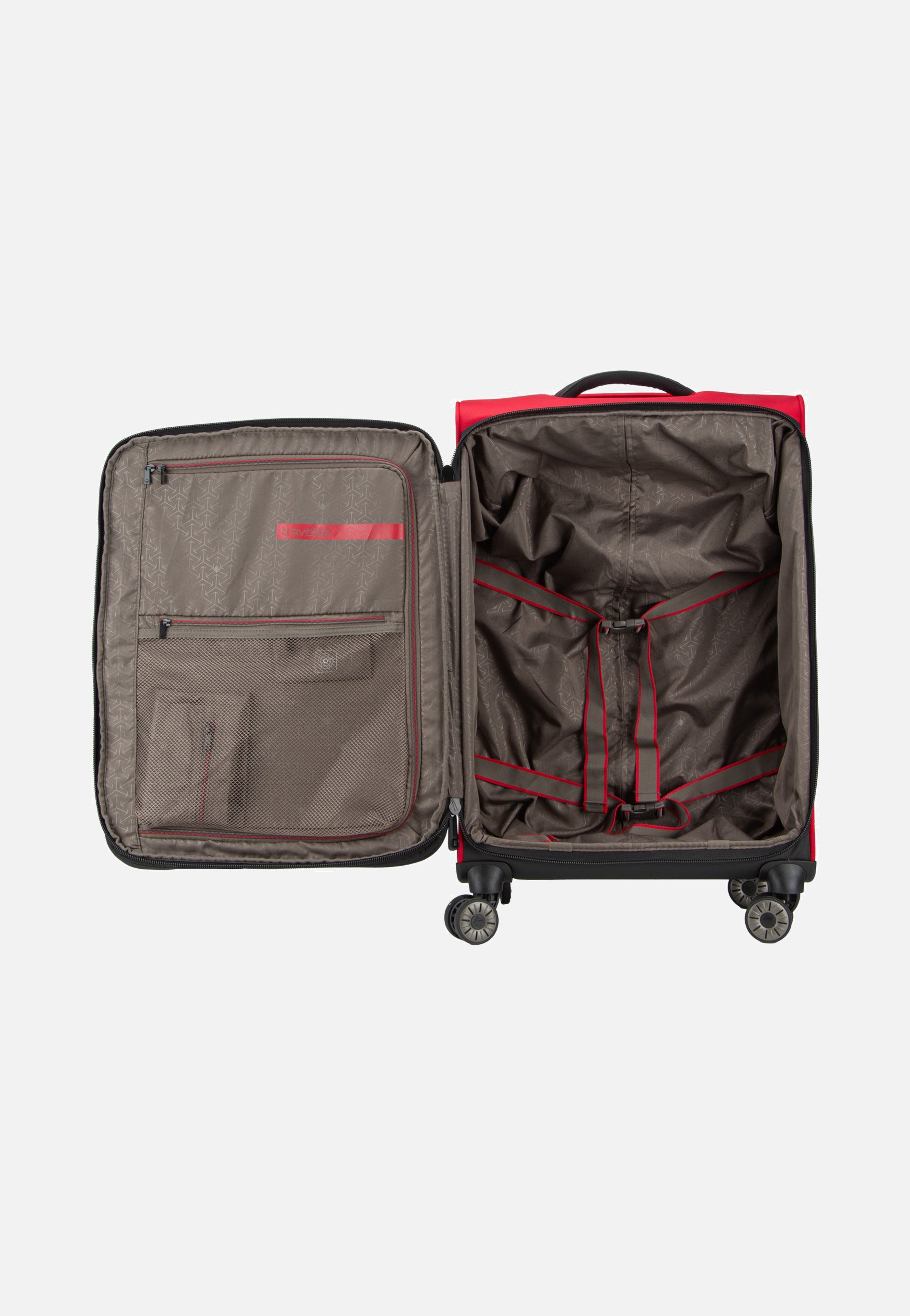 travelite Crosslite 4W Trolley M Exp. Red Koffer