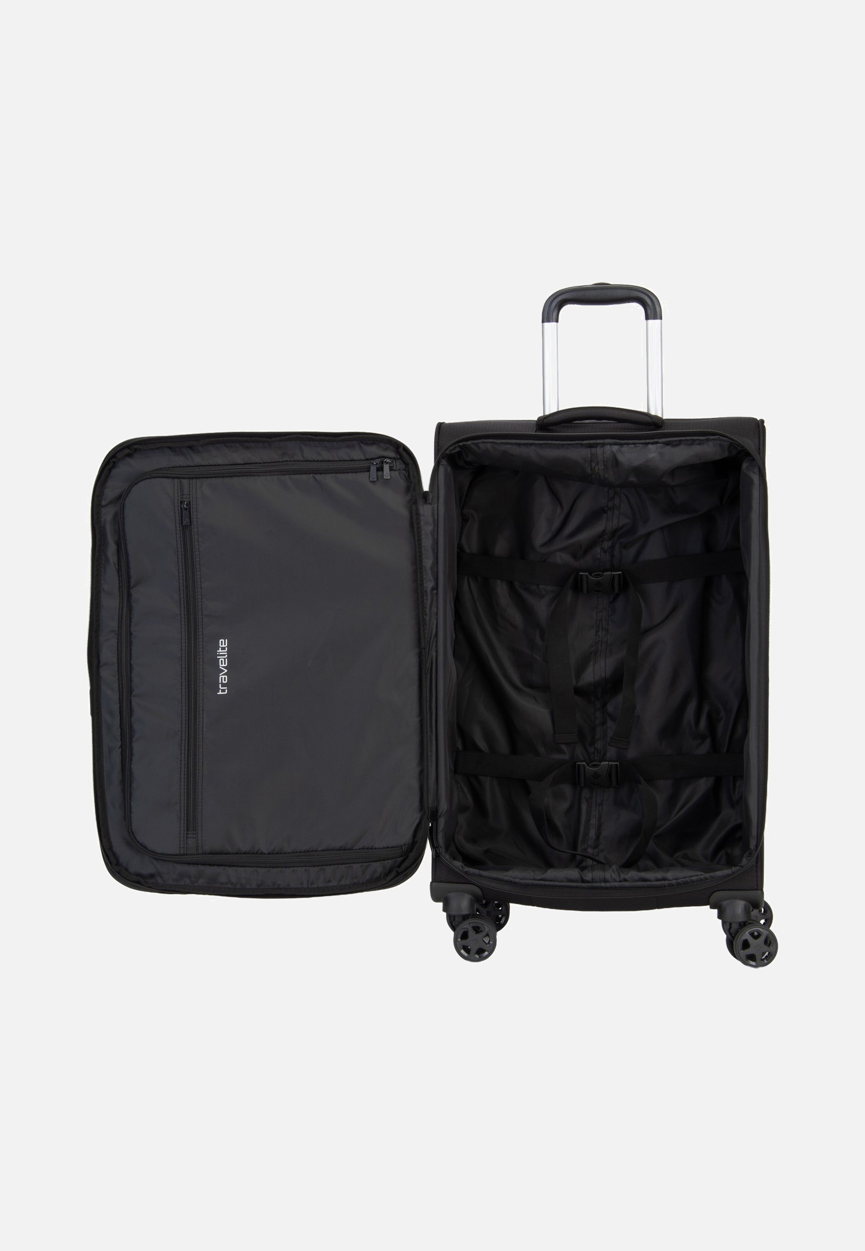 travelite Kick Off Trolley 4W M Exp. Black Koffer