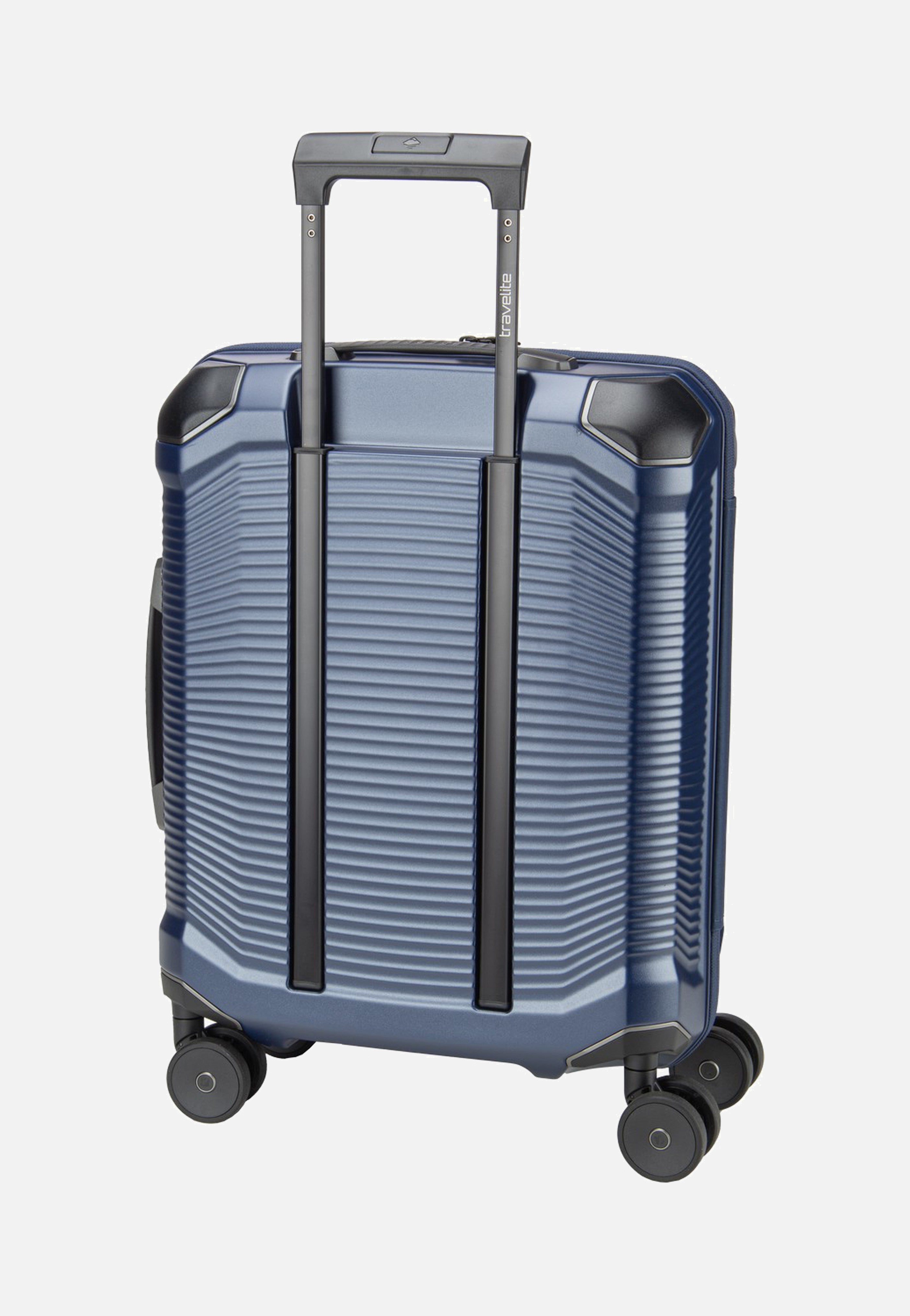 travelite Millennium Trolley 4W S Front Pocket Navy Suitcase