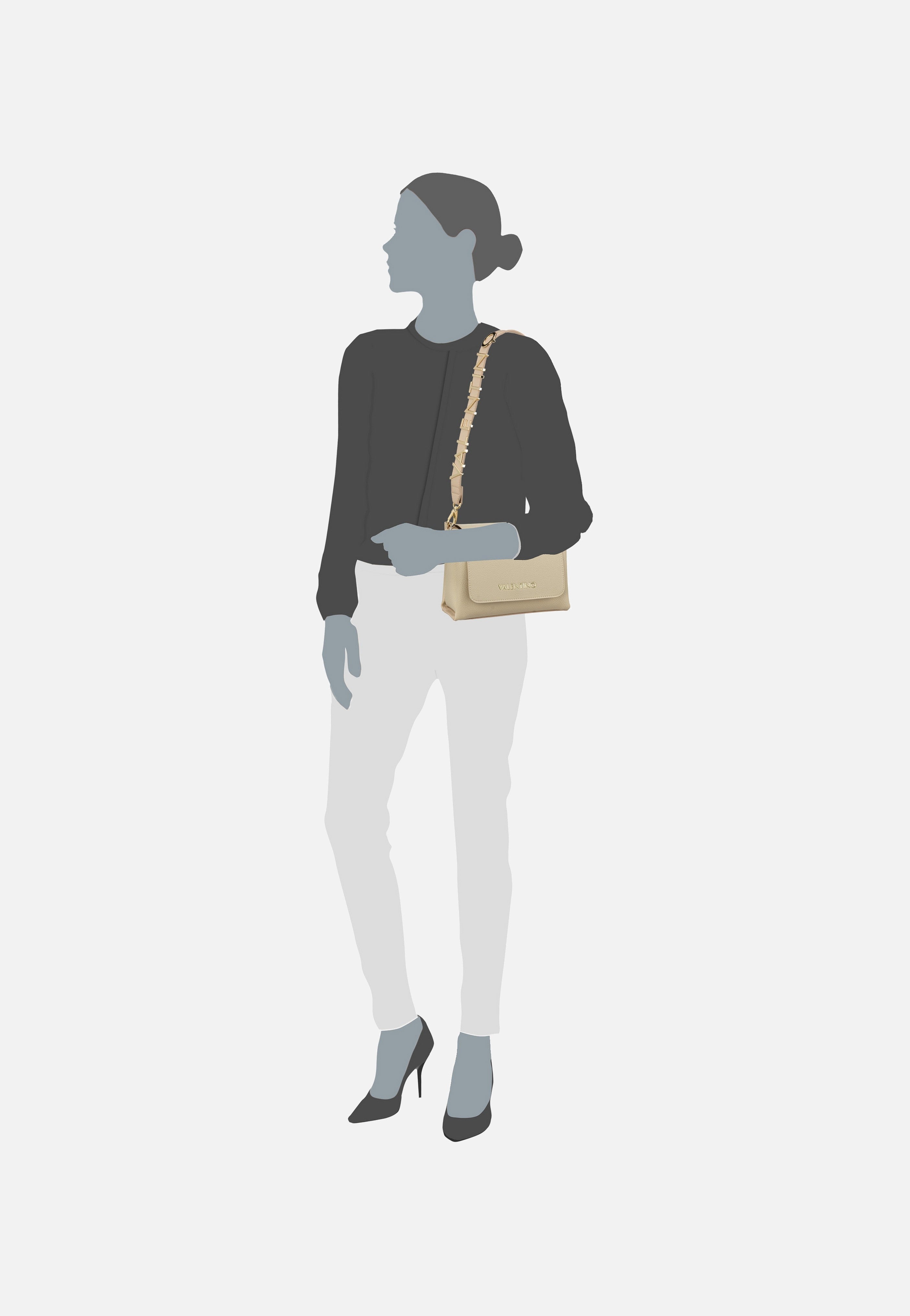 Valentino Alexia Cartella 806 Ecru Schultertasche