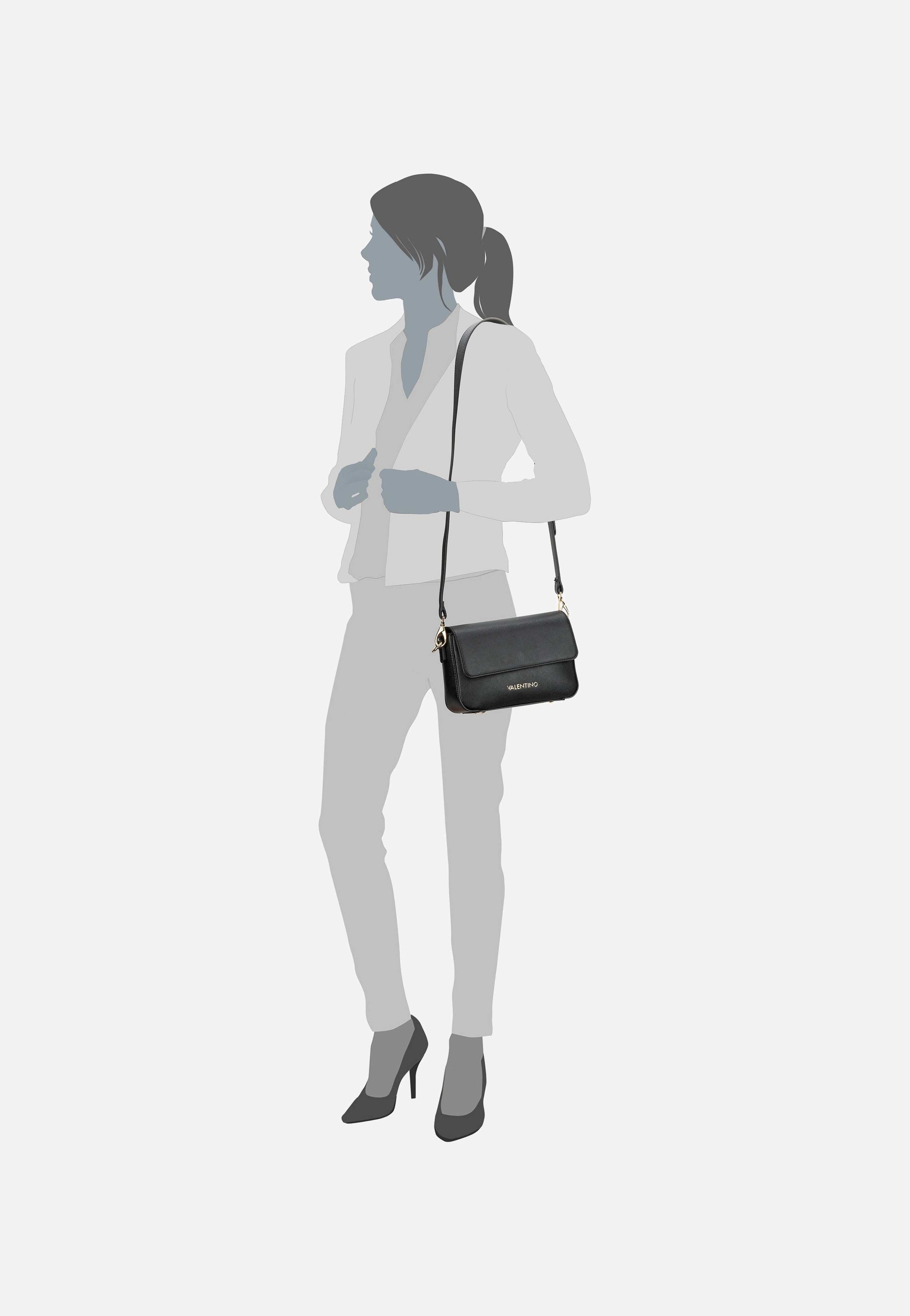 Valentino Zero RE Flap Bag 303 Nero Umhängetasche